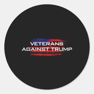 Pegatina Redonda Veteranos contra Trump - Anti-Trump