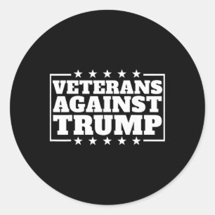 Pegatina Redonda Veteranos Contra Trump Anti-trump Veteranos Contra