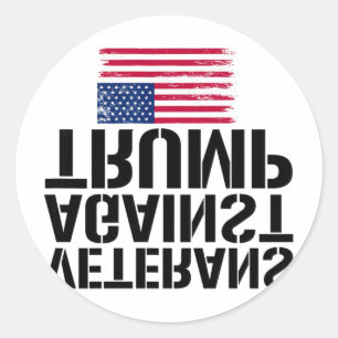 Pegatina Redonda Veteranos Contra Trump Anti-trump Veteranos Contra