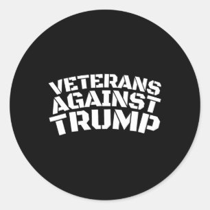 Pegatina Redonda Veteranos Contra Trump Anti-trump Veteranos Contra