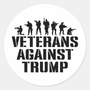Pegatina Redonda Veteranos Contra Trump Anti-trump Veteranos Contra