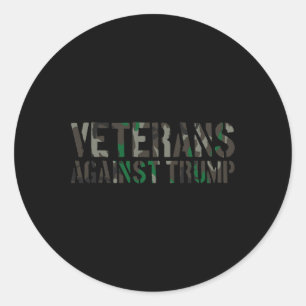 Pegatina Redonda Veteranos Contra Trump Antitrum Trump Veteranos Co