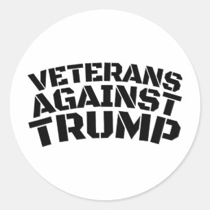 Pegatina Redonda Veteranos Contra Trump Antitrum Trump Veteranos Co