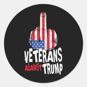 Pegatina Redonda Veteranos Contra Trump Militares Veteranos Anti Tr