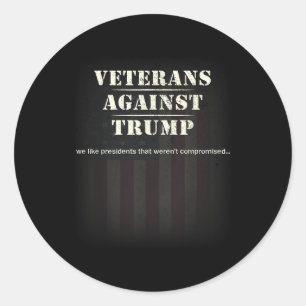 Pegatina Redonda Veteranos contra Trump - Protesta
