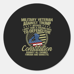 Pegatina Redonda Veteranos Contra Trump Ropa Divertida Anti Trump