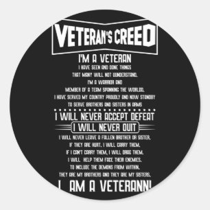 Pegatina Redonda Veteranos creyeron que soy veterano de la Independ