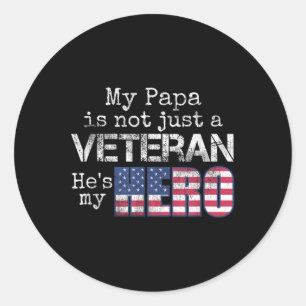 Pegatina Redonda Veteranos de familia militar apoyan a mi papá