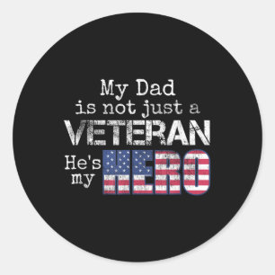 Pegatina Redonda Veteranos de familia militar apoyan a mi papá