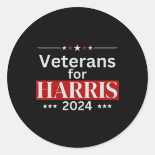 Pegatina Redonda Veteranos De Harris 2024 Wheimer 2024 Vote Harris
