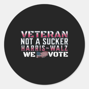 Pegatina Redonda Veteranos De Harris Wheimer 2024 Votación Nunca T