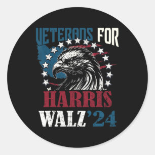Pegatina Redonda Veteranos De Harris Wheimer 2024 Votación Tim W Ka