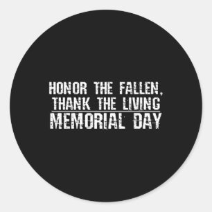 Pegatina Redonda Veteranos, Día De La Memoria - Gracias Por Honrar