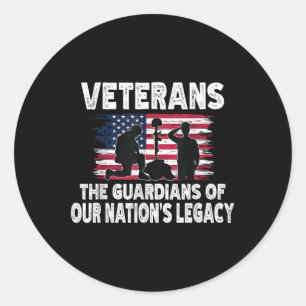 Pegatina Redonda Veteranos Los Guardianes Del Legado De Nuestras Na
