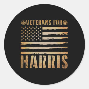 Pegatina Redonda Veteranos Vintage De Harris 2024 Vets Militares Ka