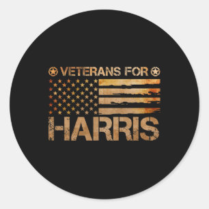 Pegatina Redonda Veteranos Vintage De Harris 2024 Vets Militares Ka
