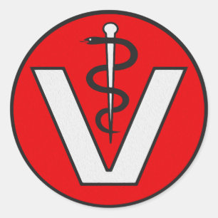 Pegatina Redonda Veterinario