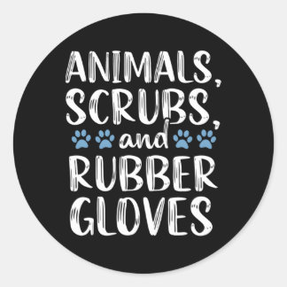 Pegatina Redonda Veterinario Asistente Vet Tech Animal