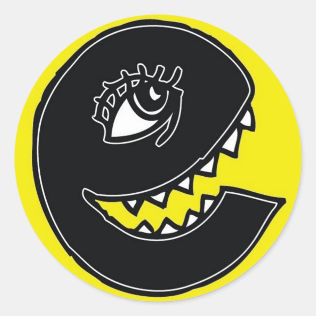 Pegatina Redonda Vex e - Amarillo (Anverso)