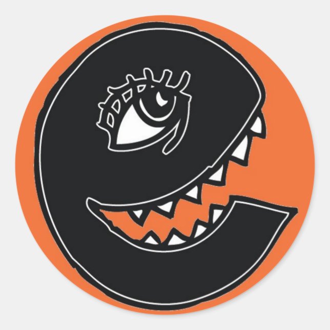 Pegatina Redonda Vex e - Naranja (Anverso)