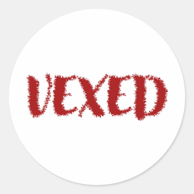 Pegatina Redonda Vexed-Cool Font. Fun Vocabulary for your mood (Anverso)