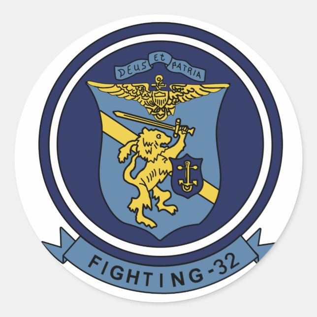 Pegatina Redonda VF-32 espada F-14 ム キ・ト ャ メ VF-32 ス ォ ズ hténito (Anverso)
