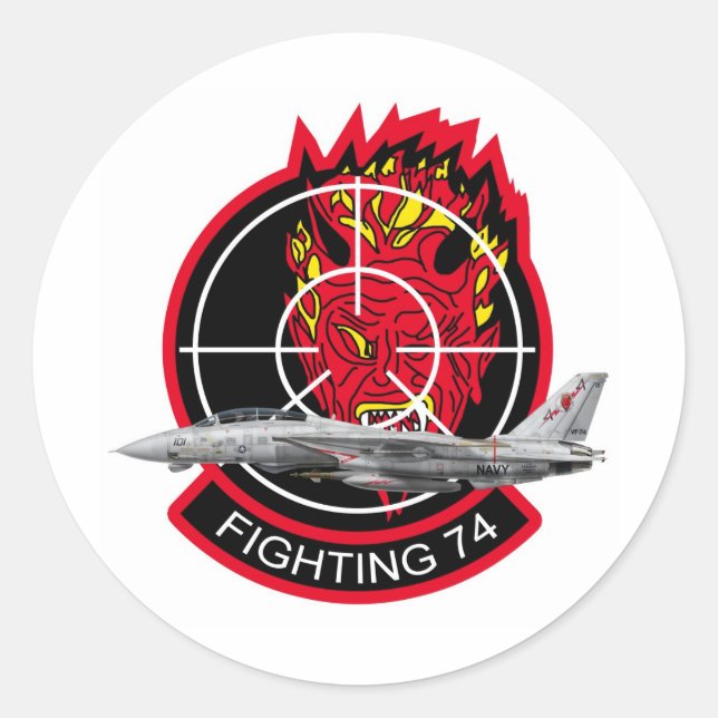 Pegatina Redonda VF-74 Be-Devilers (Anverso)