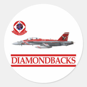 Pegatina Redonda VFA-102 Diamondbacks F-18 Hornet