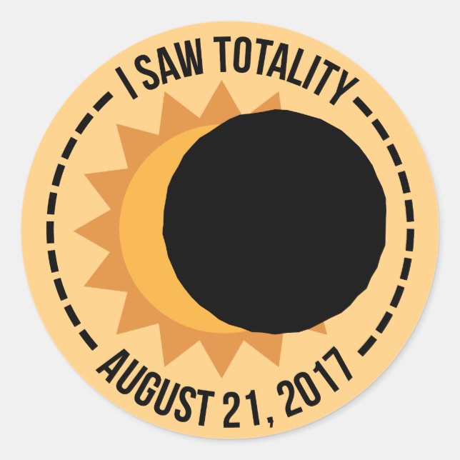 Pegatina Redonda Vi Pegatinas del Eclipse Solar Totality 2017 (Anverso)