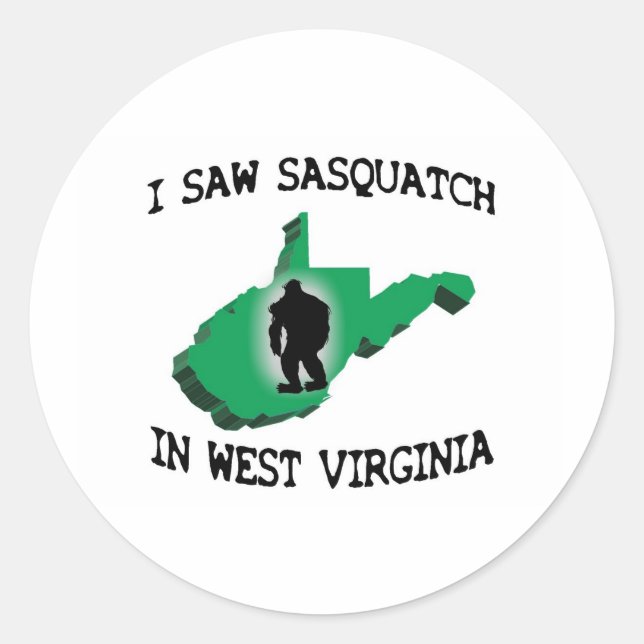 Pegatina Redonda Vi Sasquatch En Virginia Occidental (Anverso)