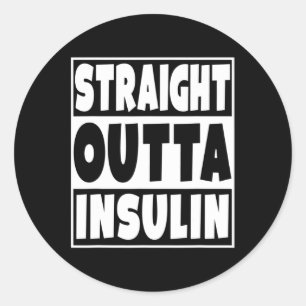 Pegatina Redonda Vía directa Insulina Diabetes Conciencia Diabética