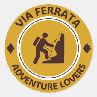 Pegatina Redonda Vía Ferrata Adventure Aovers