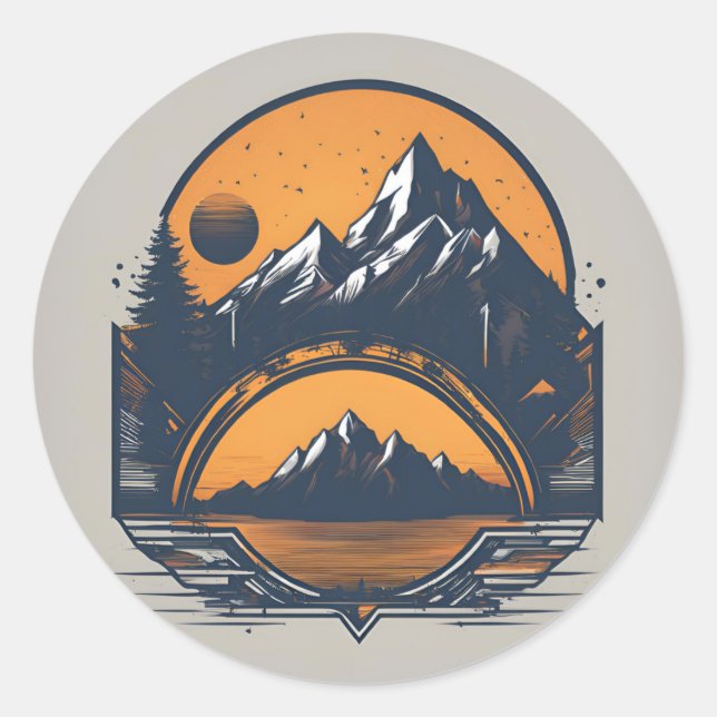 Pegatina Redonda Viajando con inteligencia (Anverso)