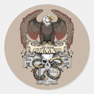 Pegatina Redonda Viajar Para Vivir En Viaje Diseño De Biker