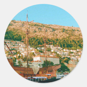 Pegatina Redonda Viaje a Dubrovnik Croacia