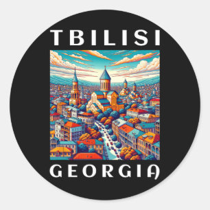 Pegatina Redonda Viaje a Georgia y Tbilisi