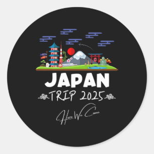 Pegatina Redonda Viaje a Japón 2025 Aquí Viajamos En Equipo