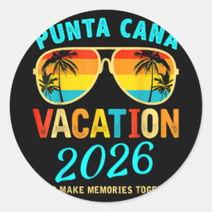 Pegatina Redonda Viaje a Punta Cana 2026 Vacaciones de Verano en la