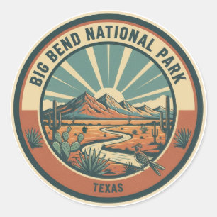 Pegatina Redonda Viaje al Parque Nacional Big Bend