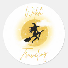 Pegatina Redonda Viaje de brujas