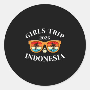 Pegatina Redonda Viaje de chicas 2026 Indonesia Spring Break 2026 C