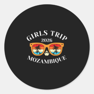 Pegatina Redonda Viaje de chicas 2026 Mozambique Spring Break 2026