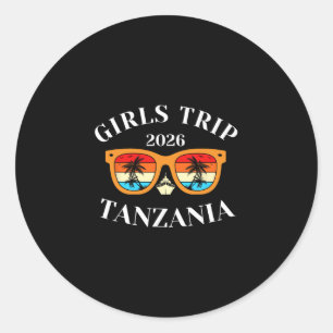 Pegatina Redonda Viaje de chicas 2026 Tanzania vacaciones de primav