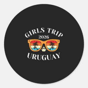 Pegatina Redonda Viaje de chicas 2026 Uruguay vacaciones de primave