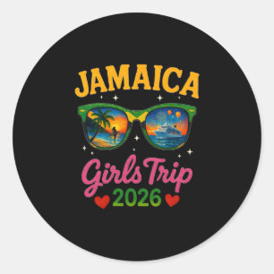 Pegatina Redonda Viaje de chicas a Jamaica 2026 Familia coincidente