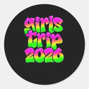 Pegatina Redonda Viaje de chicas Nueva Orleans Luisiana 2026 Grafit