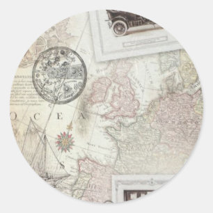 Pegatina Redonda Viaje de cosecha