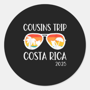 Pegatina Redonda Viaje de Primos 2025 Familia Costa Rica Fin de Sem