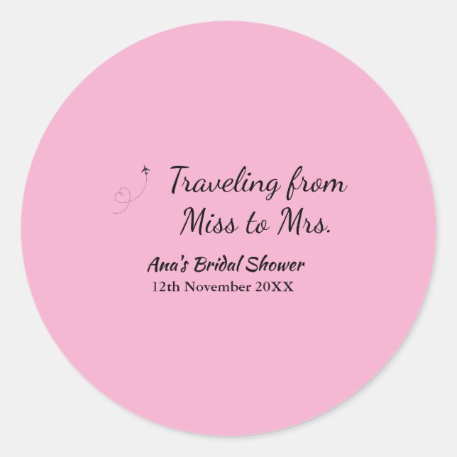 Pegatina Redonda Viaje despedida de soltera agregar nombre fecha se (Anverso)