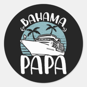 Pegatina Redonda Viaje en crucero de familia Bahama Papa